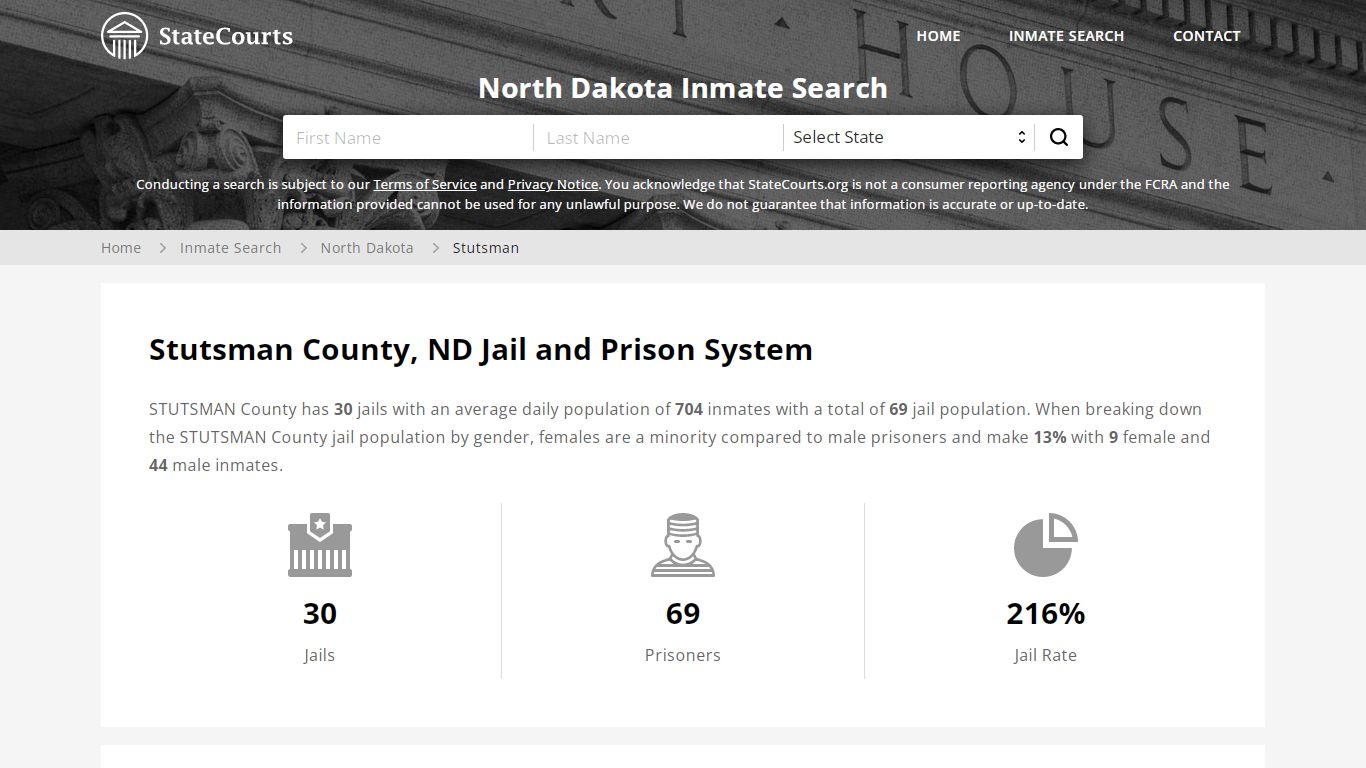 Stutsman County, ND Inmate Search - StateCourts